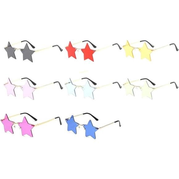 Rimless Star shape Sunglasses Personality Sun Glasses women/men Party glasses - Picture 2 of 5